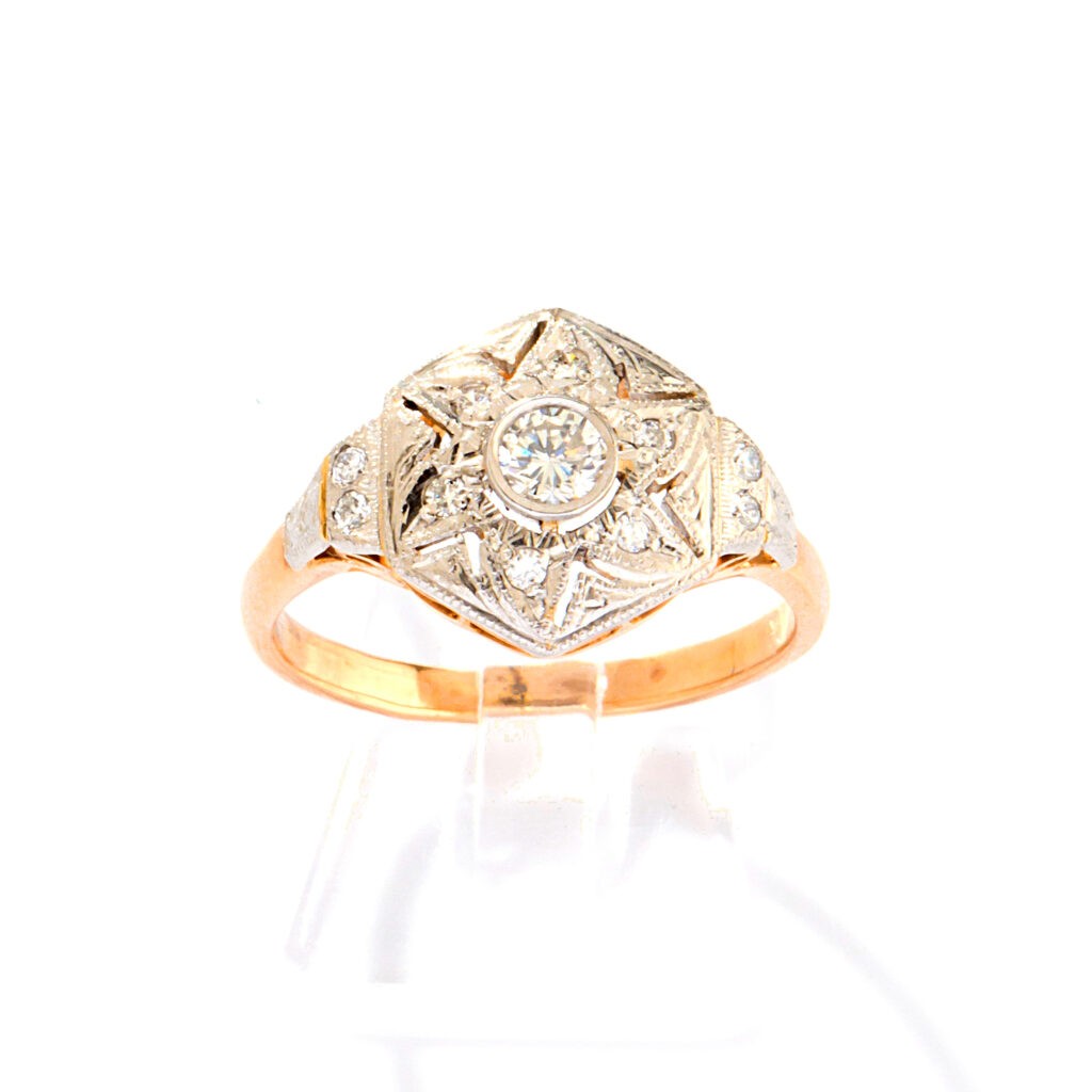 BRYLANTOWY PIERŚCIONEK Z PLATYNY I ŻÓŁTEGO ZŁOTA (PI21) BRYLANTOWY PIERŚCIONEK Z PLATYNY I ŻÓŁTEGO ZŁOTA (PI21)